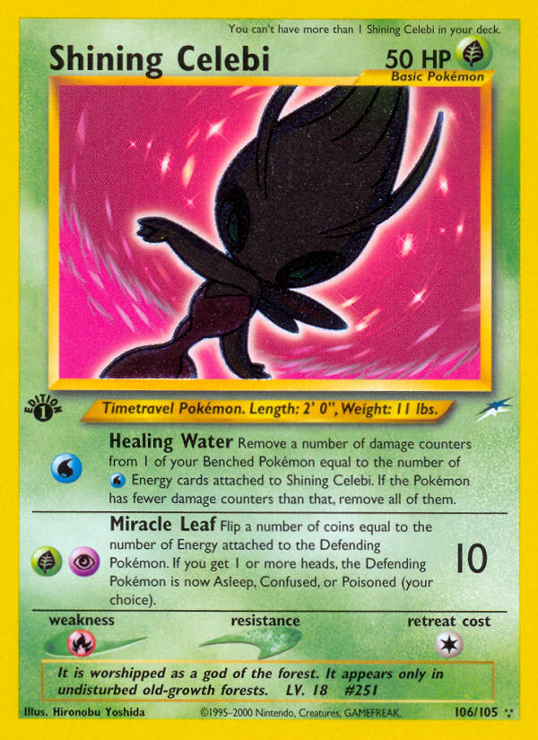 Shining Celebi Puts Its Holo Foil on the Pokemon, Not the Background