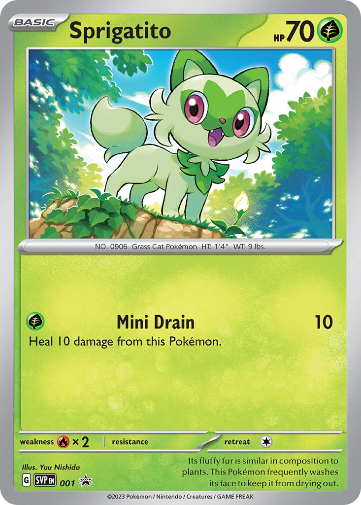 Sprigatito full art card by Yuu Nishida